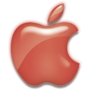 Glowing Red Apple Logo PNG image