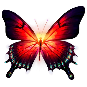 Glowing Red Butterfly Png 31 PNG image