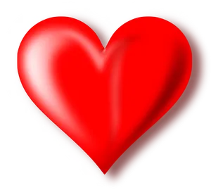 Glowing Red Heart Black Background