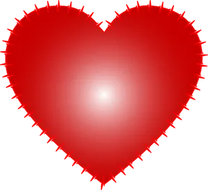 Glowing Red Heart Black Background