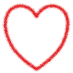 Glowing Red Heart Outline