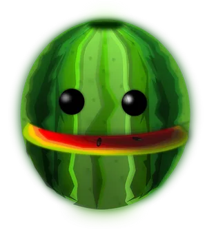 Glowing Smiling Watermelon PNG image