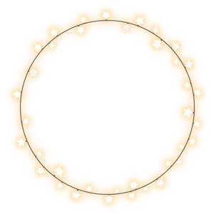Glowing Star Circle Frame PNG image