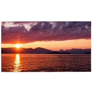 Glowing Sunset Over Sea PNG 36