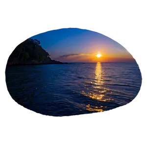 Glowing Sunset Over Sea PNG Wuw57