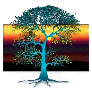 "glowing Sunset Tree PNG" Jin