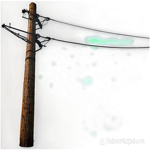 Glowing Utility Pole At Night PNG Qhv