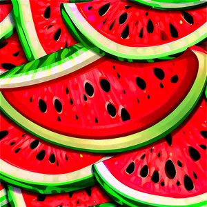 Glowing Watermelon Slice PNG 06132024