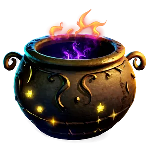 Glowing Witch Cauldron PNG 06292024
