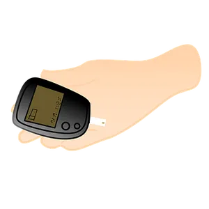 Glucose Monitoring Deviceon Hand PNG image