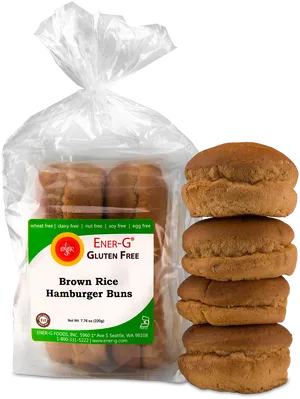 Gluten Free Brown Rice Hamburger Buns PNG image