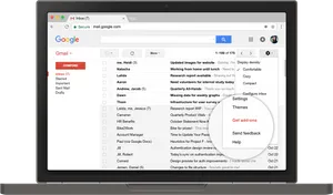 Gmail Inbox Interface Screenshot PNG image