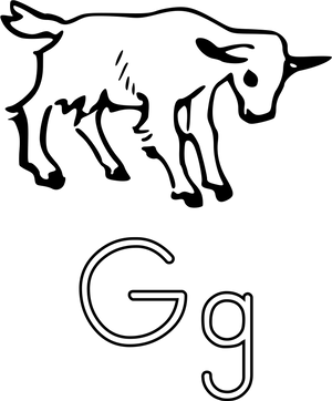 Goat Alphabet Letter G PNG