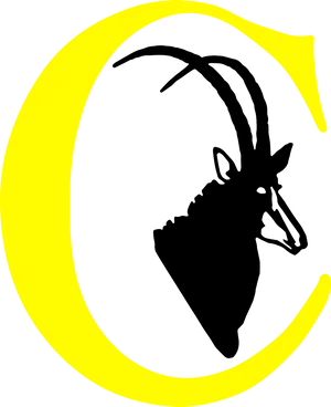 Goat Silhouettein Yellow Crescent PNG image