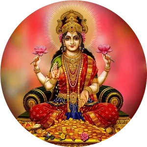 Goddess_ Lakshmi_ Traditional_ Portrayal.jpg PNG image