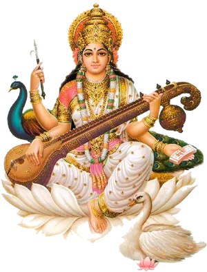 Goddess_ Saraswati_ Illustration.png PNG image