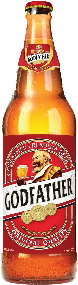 Godfather Premium Beer Bottle PNG image