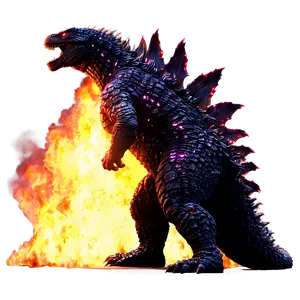 Godzilla 2014 Fiery Background Png Vwx17 PNG image