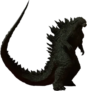 Godzilla Silhouette Against Black Background PNG image
