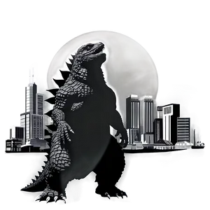 Godzilla Silhouette Cityscape Png Peb23 PNG image