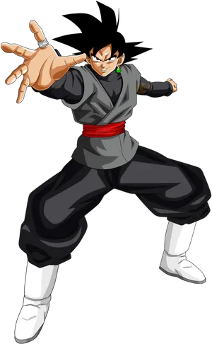 Goku Black Action Pose PNG image