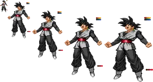 Goku_ Black_ Sprite_ Animation_ Stages PNG image