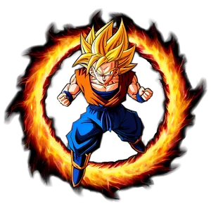 Goku Ssj3 Surrounded By Flames PNG Jrg PNG