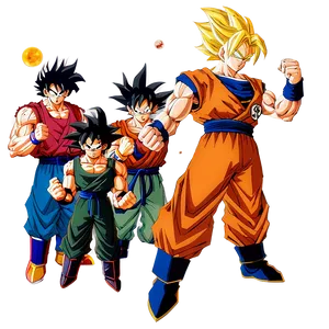 Goku With Z Fighters Group PNG Nfm PNG