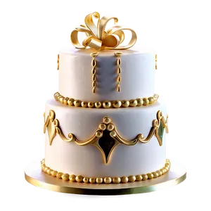 Gold Accented Wedding Cake PNG 27 PNG