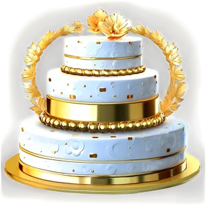 Gold Accented Wedding Cake PNG Txf
