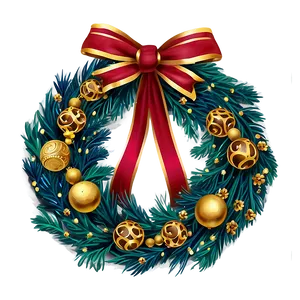 Gold Accents Christmas Wreath Png Wjc79 PNG image