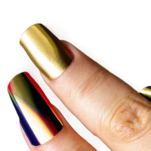 Gold Acrylic Nails Png 32 PNG image