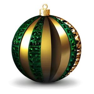 Gold And Green Christmas Sphere PNG 1 PNG