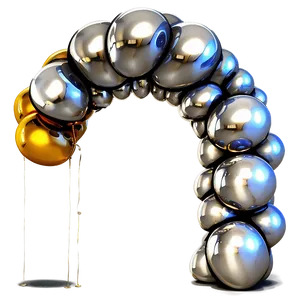 Gold And Silver Balloon Arch PNG Oxb