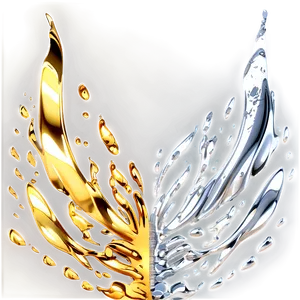 Gold And Silver Splash Mix PNG Aca PNG