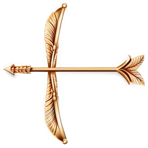Gold Arrow In Ornamental Design PNG 75 PNG