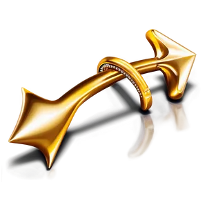 Gold Arrow With Diamonds PNG 3 PNG