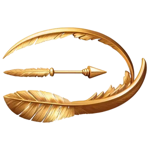 Gold Arrow With Feather Detail PNG 54 PNG