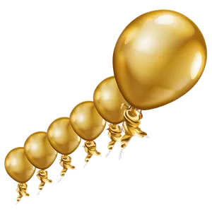 Gold Balloon Banner PNG Cut10 PNG