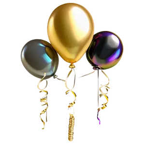 Gold Balloon Bunch PNG Gun