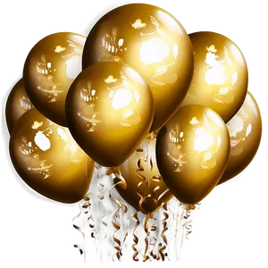 Gold Balloon Decoration PNG 22