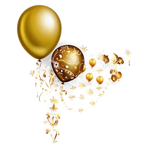 Gold Balloon Decoration PNG Gxm