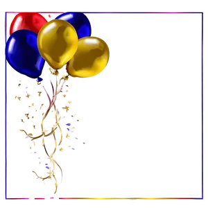 Gold Balloon Frame PNG 06212024 PNG
