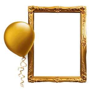 Gold Balloon Frame PNG Rmh13 PNG