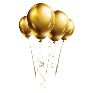 Gold Balloon Illustration PNG 06212024