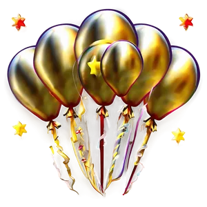 Gold Balloon Pattern PNG 06212024 PNG