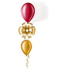Gold Balloon With Bow PNG 06212024 PNG
