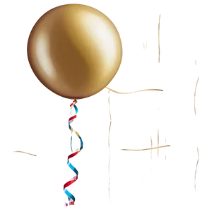 Gold Balloon With String PNG Hnr21