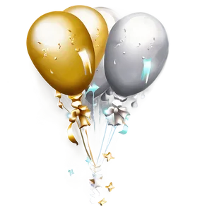 Gold Balloons PNG Dnl