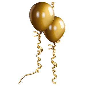 Gold Balloons With String Png 69 PNG image